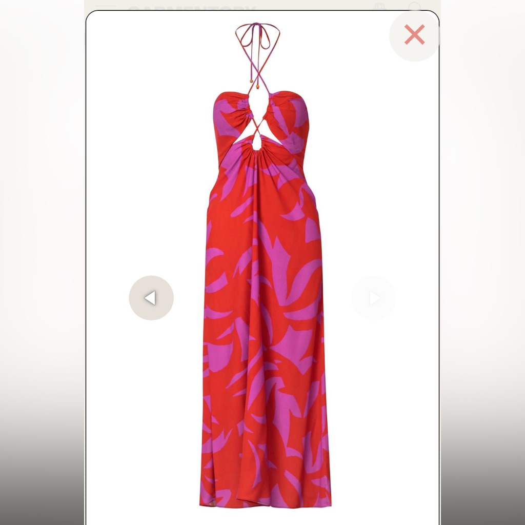 Cala De La Cruz Roge Maxi Midi Dress Gammi Magenta Halter Cut Outs Size Medium